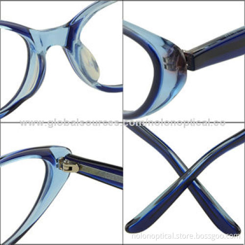 Fashion cat shape acetate retro eyeglass frames, logo can be printed